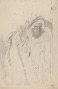 Lady Standing by a Pillar